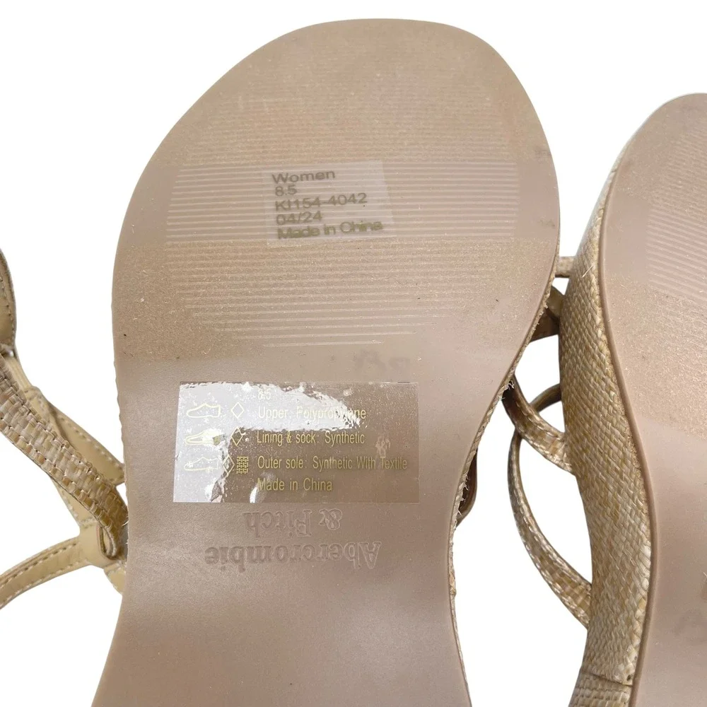 Abercrombie & Fitch Women's Platform Sandal Heels Woven Strappy‎ Sz 8.5 EUC